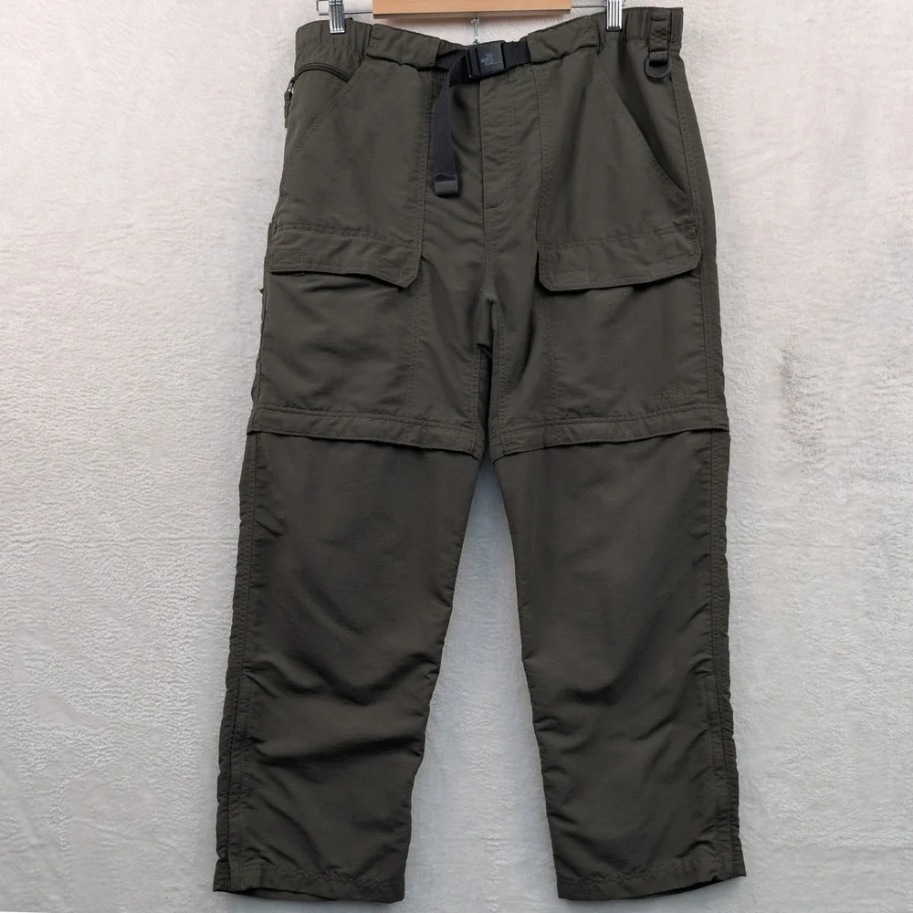 The North Face Convertible Pants Mens 38x30 Large Olive Green Gorpcore Hiking